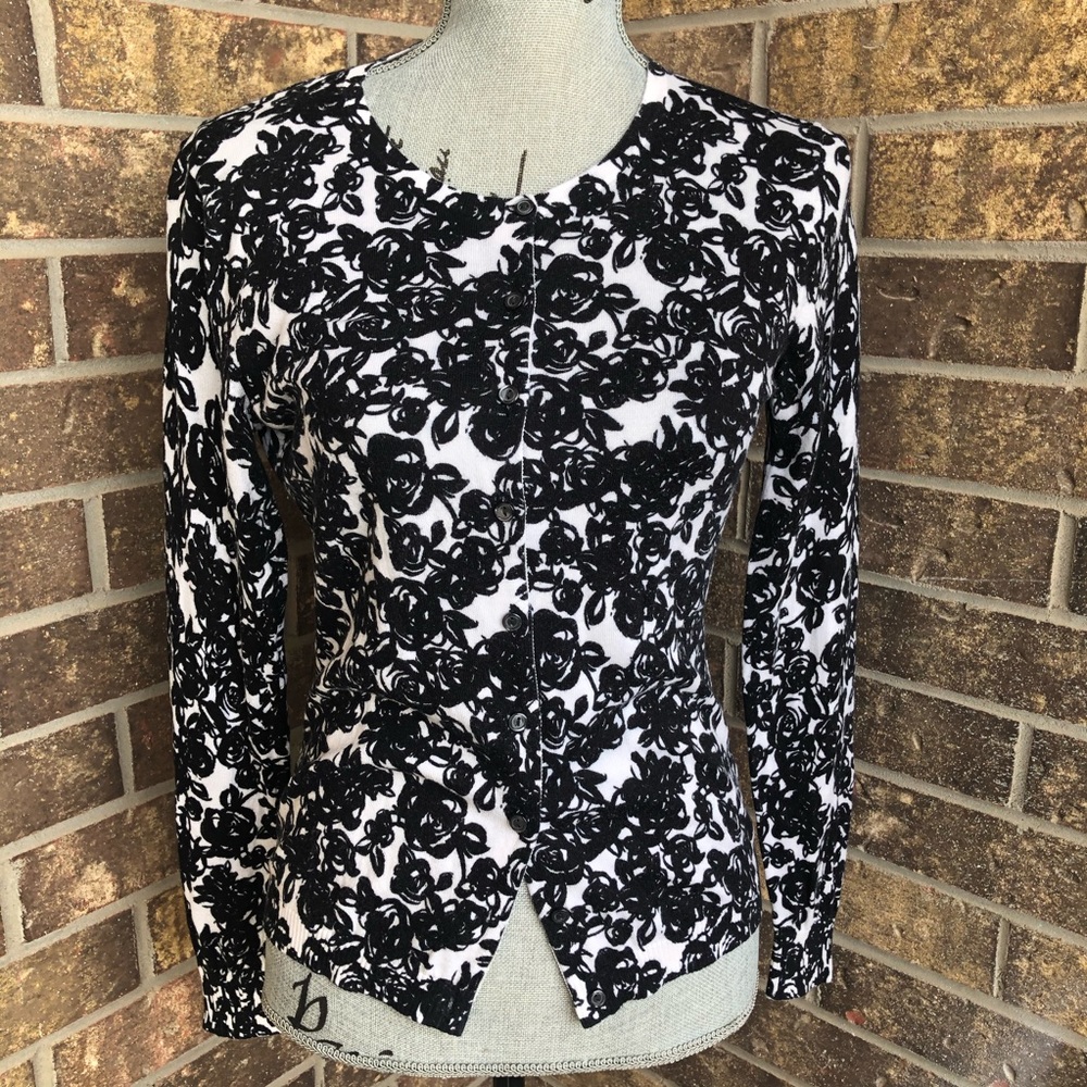 2 for $25 Lord and Taylor Black and White Cardigan